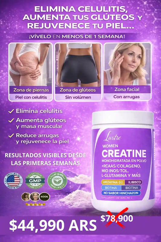 CREATINA MONOHIDRATADA PARA CRECER GLUTEOS CON INOSITOL & COLAGENO